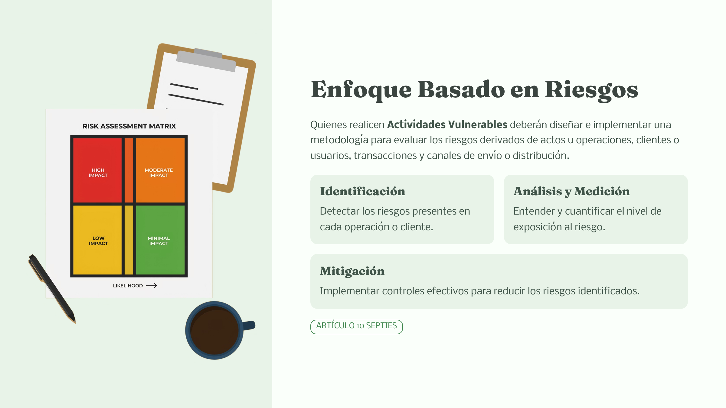 Elementos del enfoque basado en riesgos para el cumplimiento de la LFPIORPI