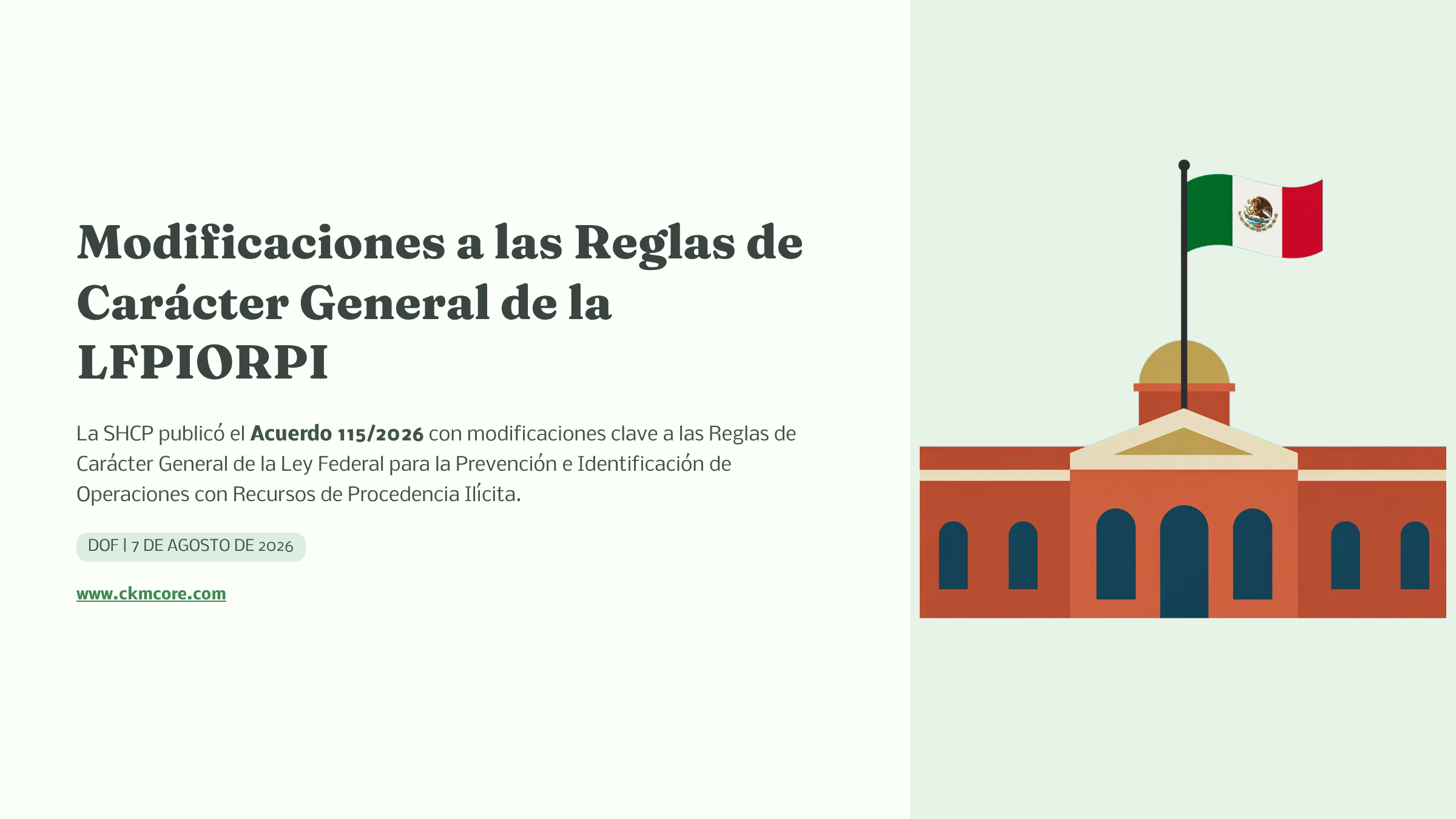 Modificaciones a las Reglas de Carácter General de la LFPIORPI publicadas mediante el Acuerdo 115/2026