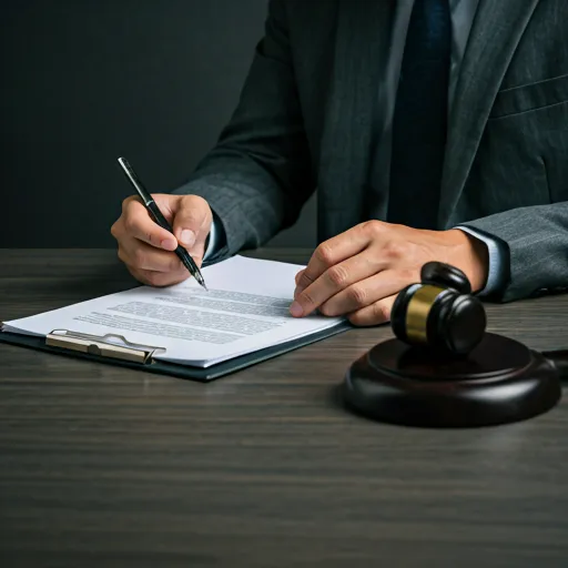 close-up of professional hands reviewing high-stakes legal documents